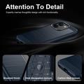Custodia in TPU spazzolato per Xiaomi Poco X8 Power - Fibra di Carbonio - Blu