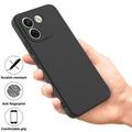 Custodia in silicone liquido con cinghia a mano per Xiaomi Poco X8 Power - Nera