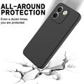 Custodia in silicone liquido con cinghia a mano per Xiaomi Poco X8 Power - Nera