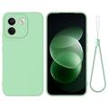 Custodia in silicone liquido con cinghia a mano per Xiaomi Poco X8 Power - Verde