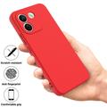 Custodia in silicone liquido con cinghia a mano per Xiaomi Poco X8 Power - Rossa