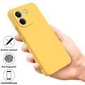 Custodia in silicone liquido con cinghia a mano per Xiaomi Poco X8 Power - Gialla