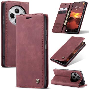 Custodia a Portafoglio Caseme 013 Serie per Xiaomi Redmi 14C - Rosso vino