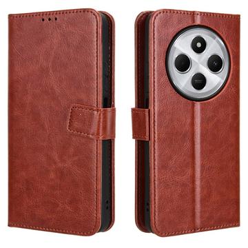 Custodia a portafoglio con chiusura magnetica per Xiaomi Redmi 14C/14R/Poco C75 - Marrone