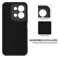 Custodia in silicone liquido con cinghia a mano per Xiaomi Redmi 15C - Nera
