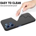 Custodia in silicone liquido con cinghia a mano per Xiaomi Redmi 15C - Nera