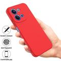 Custodia in silicone liquido con cinghia a mano per Xiaomi Redmi 15C - Rossa