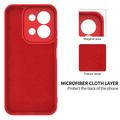 Custodia in silicone liquido con cinghia a mano per Xiaomi Redmi 15C - Rossa