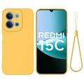 Custodia in silicone liquido con cinghia a mano per Xiaomi Redmi 15C
