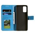 Custodia a portafoglio Mandala con cinturino da polso per Xiaomi Redmi 15a - Blu