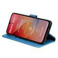 Custodia a portafoglio Mandala con cinturino da polso per Xiaomi Redmi 15a - Blu