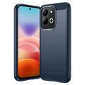 Custodia in TPU spazzolato per Xiaomi Redmi 17 5G/4G - Fibra di Carbonio - Blu