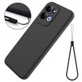 Custodia in silicone liquido con cinghia a mano per Xiaomi Redmi 17 5G/4G/M100 - Nera