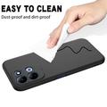Custodia in silicone liquido con cinghia a mano per Xiaomi Redmi 17 5G/4G/M100 - Nera