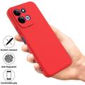 Custodia in silicone liquido con cinghia a mano per Xiaomi Redmi 17 5G/4G/M100 - Rossa