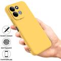 Custodia in silicone liquido con cinghia a mano per Xiaomi Redmi 17 5G/4G/M100 - Gialla