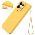Custodia in silicone liquido con cinghia a mano per Xiaomi Redmi 17 5G/4G/M100 - Gialla