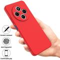 Custodia in silicone liquido con cinghia a mano per Xiaomi Redmi 17C - Rossa