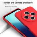 Custodia in silicone liquido con cinghia a mano per Xiaomi Redmi 17C - Rossa