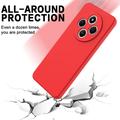 Custodia in silicone liquido con cinghia a mano per Xiaomi Redmi 17C - Rossa
