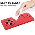 Custodia in silicone liquido con cinghia a mano per Xiaomi Redmi 17C - Rossa