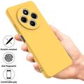 Custodia in silicone liquido con cinghia a mano per Xiaomi Redmi 17C - Gialla