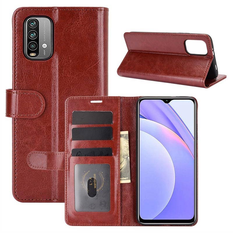Cover Libro Portafoglio Per Xiaomi Redmi Note 9S / Note 9 Pro - Custodia In Pelle PU Con Slot Carte E Supporto - Cavallo Bianco Blu