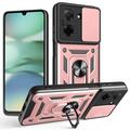 Custodia ibrida con anello rotante e protezione per fotocamera per Xiaomi Redmi A5 4G/Poco C71 - Rosa Oro
