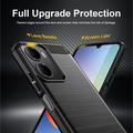 Custodia in TPU spazzolato per Xiaomi Redmi A7 Pro - Fibra di Carbonio - Nera