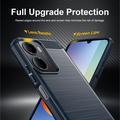 Custodia in TPU spazzolato per Xiaomi Redmi A7 Pro - Fibra di Carbonio - Blu