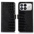 Custodia in Pelle a Portafoglio Serie Crocodile con RFID per Xiaomi Redmi K100 Pro/Poco F9 Pro