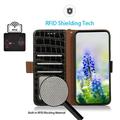Custodia in Pelle a Portafoglio Serie Crocodile con RFID per Xiaomi Redmi K100 Pro/Poco F9 Pro - Nera