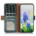 Custodia in Pelle a Portafoglio Serie Crocodile con RFID per Xiaomi Redmi K100 Pro/Poco F9 Pro - Verde