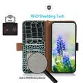 Custodia in Pelle a Portafoglio Serie Crocodile con RFID per Xiaomi Redmi K100 Pro/Poco F9 Pro - Verde