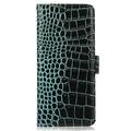 Custodia in Pelle a Portafoglio Serie Crocodile con RFID per Xiaomi Redmi K100 Pro/Poco F9 Pro - Verde