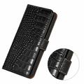 Custodia in Pelle a Portafoglio Serie Crocodile con RFID per Xiaomi Redmi K100 Pro Max/Poco F9 Ultra - Nera