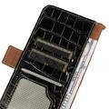 Custodia in Pelle a Portafoglio Serie Crocodile con RFID per Xiaomi Redmi K100 Pro Max/Poco F9 Ultra - Nera