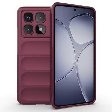 Cover in TPU Serie Rugged per Xiaomi Redmi K70 Ultra - Vino Rosso