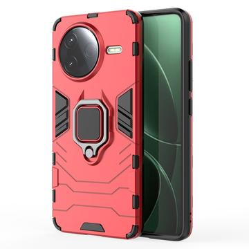 Custodia ibrida Xiaomi Redmi K80/Poco F7 Pro con supporto ad anello - Rossa