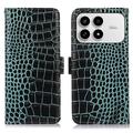 Custodia in Pelle a Portafoglio Serie Crocodile con RFID per Xiaomi Redmi K90/Poco F8 Pro