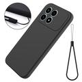 Custodia in silicone liquido con cinghia a mano per Xiaomi Redmi K90 - Nera