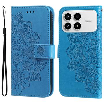 Custodia a portafoglio per Xiaomi Redmi K90/Poco F8 Pro serie Mandala - Blu