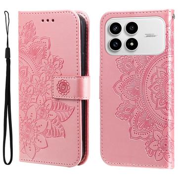 Custodia a portafoglio per Xiaomi Redmi K90/Poco F8 Pro serie Mandala - Rosa
