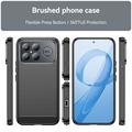 Custodia in TPU spazzolato per Xiaomi Redmi K90 Pro Max/Poco F8 Ultra - Fibra di Carbonio - Nera