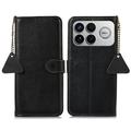 Custodia in pelle a portafoglio Xiaomi Redmi K90 Pro Max/Poco F8 Ultra con RFID - Nera