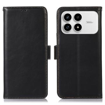 Custodia in pelle a portafoglio Xiaomi Redmi K90/Poco F8 Pro con RFID - Nera