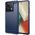 Custodia in TPU Spazzolato per Xiaomi Redmi Note 13 - Fibra di Carbonio - Blu