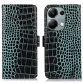 Custodia in Pelle a Portafoglio Serie Crocodile con RFID per Xiaomi Redmi Note 13 Pro 4G/Poco M6 Pro