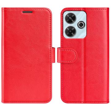 Custodia a portafoglio con chiusura magnetica per Xiaomi Redmi Note 13R/Poco M6 4G/Redmi 13 5G - Rossa