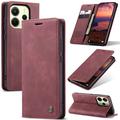 Custodia a Portafoglio Caseme 013 Serie per Xiaomi Redmi Note 14 4G - Rosso vino